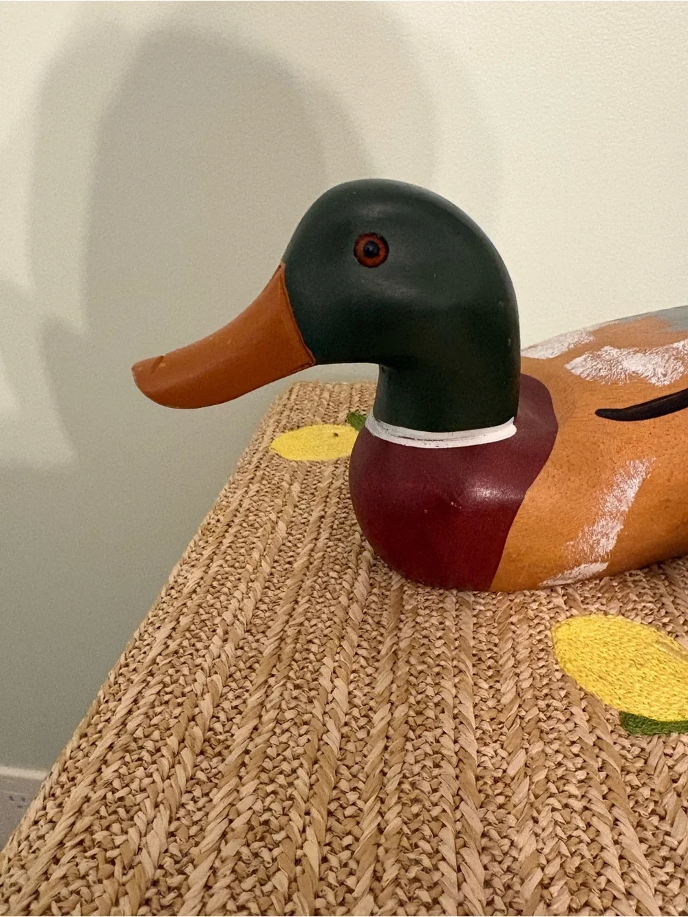 Vintage Solid Wood Mallard Duck Decoy Pair Rustic Waterfowl Cabin Decor set